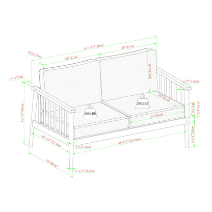 Contemporary Cushioned Patio Triple Lounge