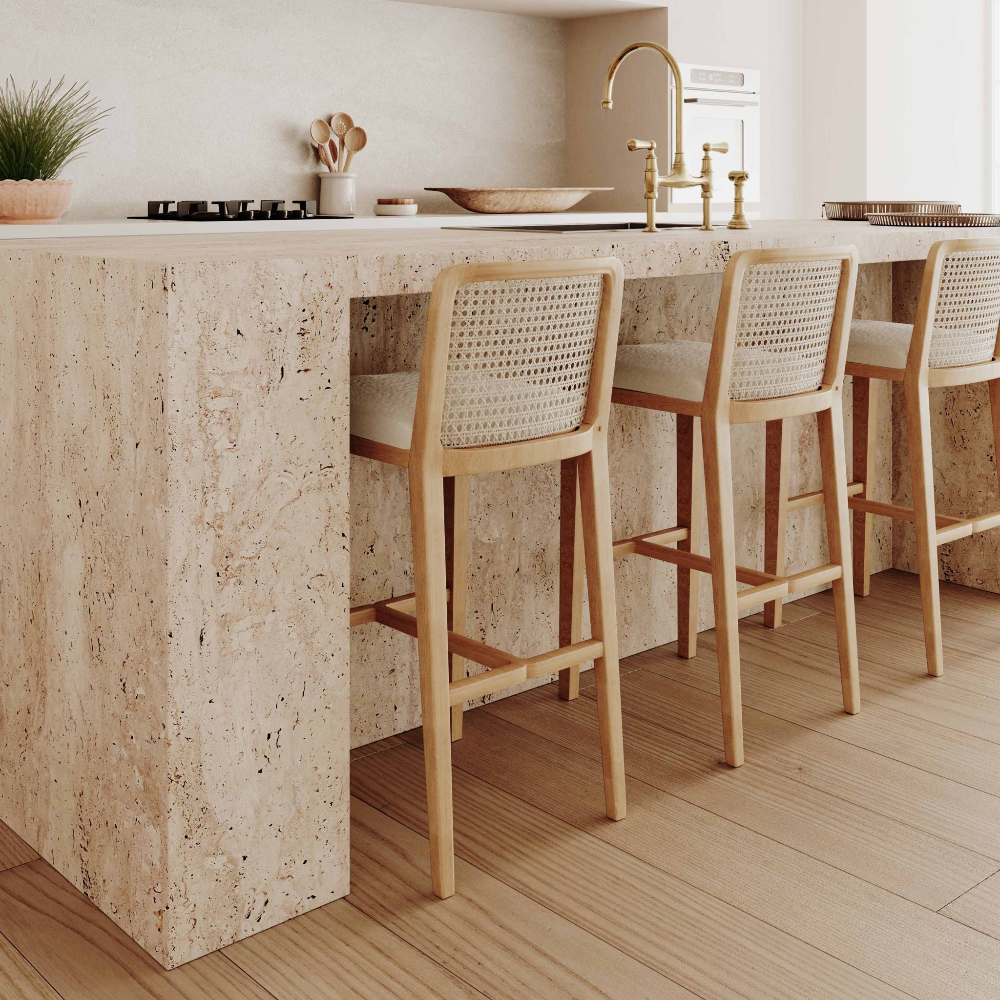 Gerri - Counter Stool - Cream / Natural