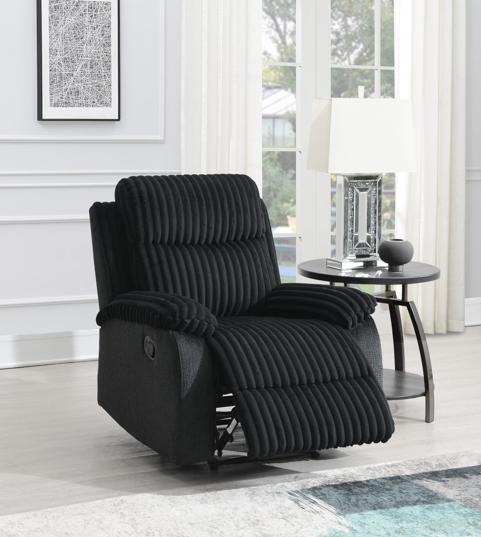U181 - Corduroy Motion Chair - Black