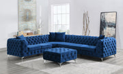 U295 - Dark Velvet 3 Piece Sectional - Blue
