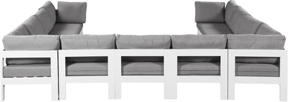 Nizuc - Outdoor Patio 11 Piece Modular Sectional With White Frame