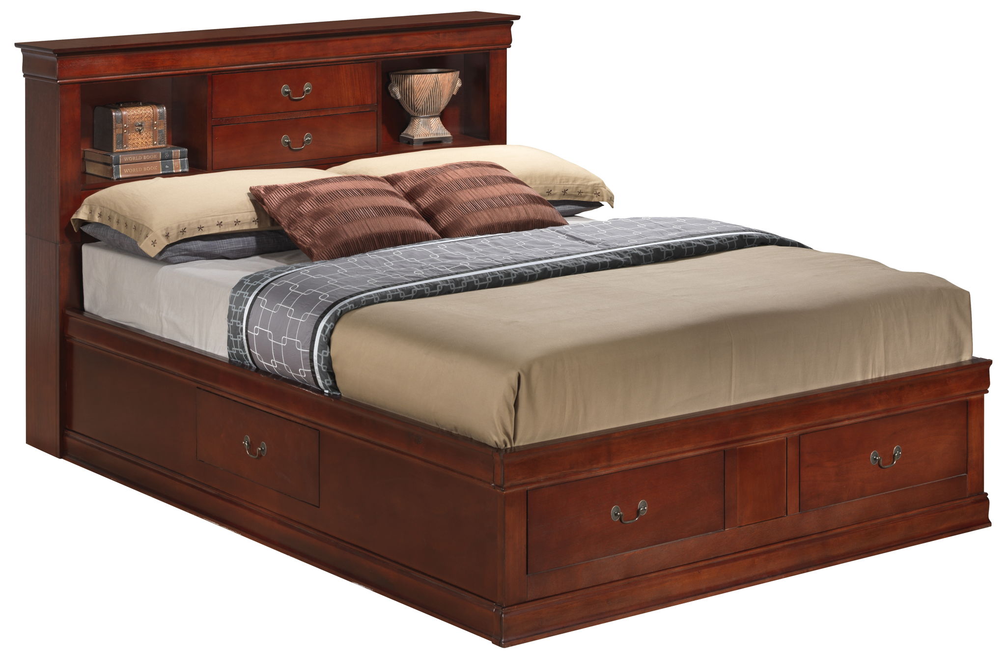 Glory Furniture - Louis Phillipe - Bookcase Storage Bed