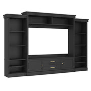 Elegant Entertainment Center Wall Unit With Bookshelves