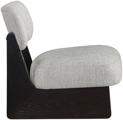 Vetra - Linen Textured Fabric Upholstered Accent Chair With Black Base