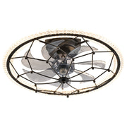 Ceiling Fan With Light And Remote Control, 6 Speeds, 3 Color Options - Matte Black