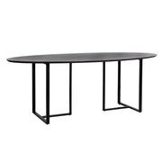Alejo - Dining Table - Smoked Gray Emperador Gloss With Black