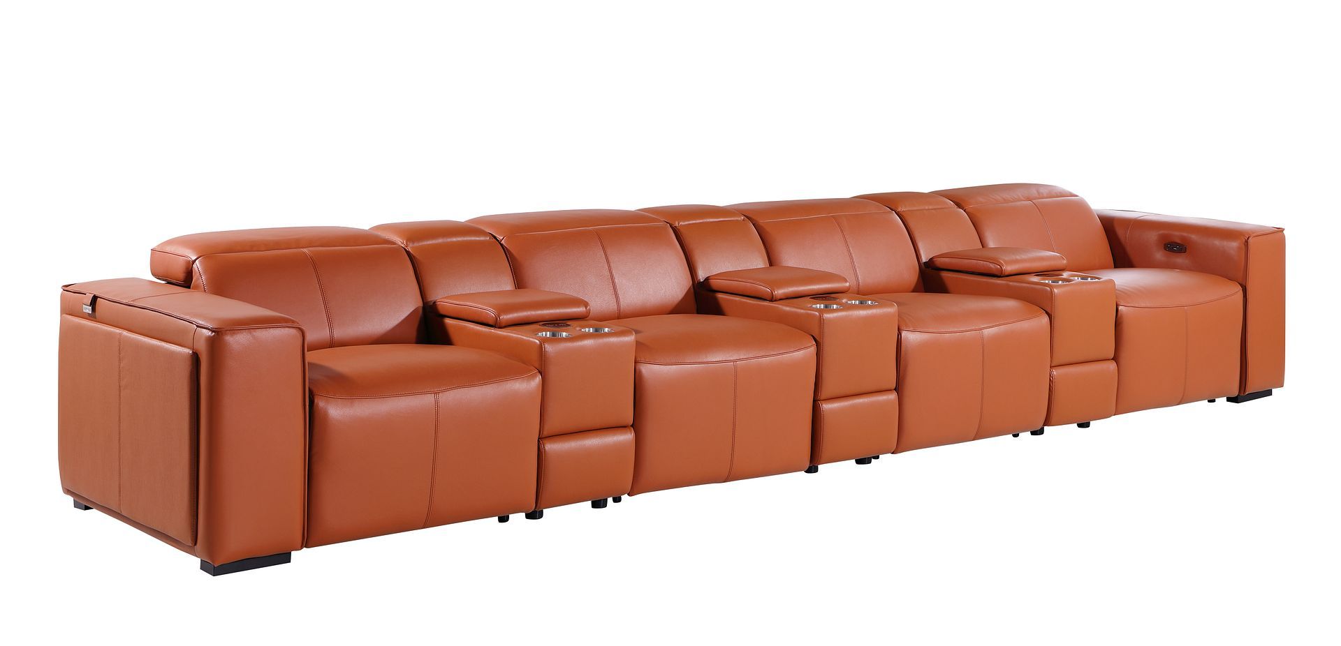 1224 - 7-Piece Modular Power Reclining Sofa In With 4 Power Recliners & Power Headrests