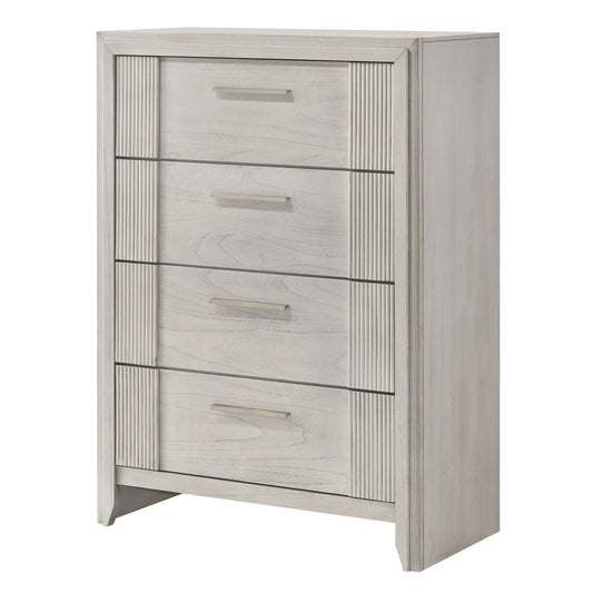 4 Drawer Tall Storage Chest Furniture - White