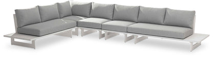 Maldives - 5 Piece Water Resistant Outdoor Patio Modular Sectional With White Base