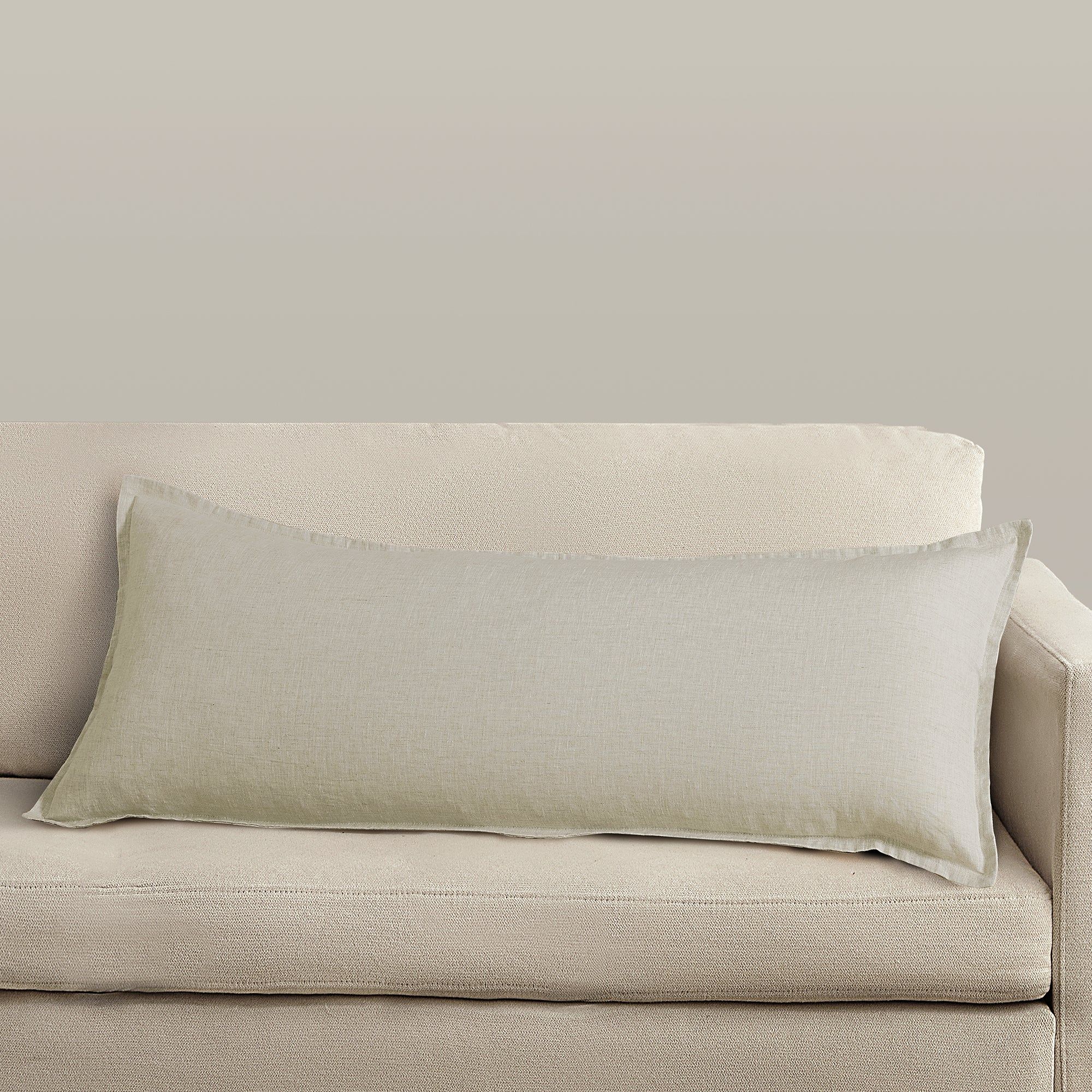 100% French Flax Linen - Long Lumbar Pillow - Natural