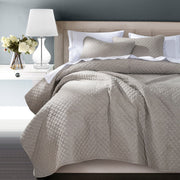 Anna - Twin Diamond Quilted Coverlet - Taupe