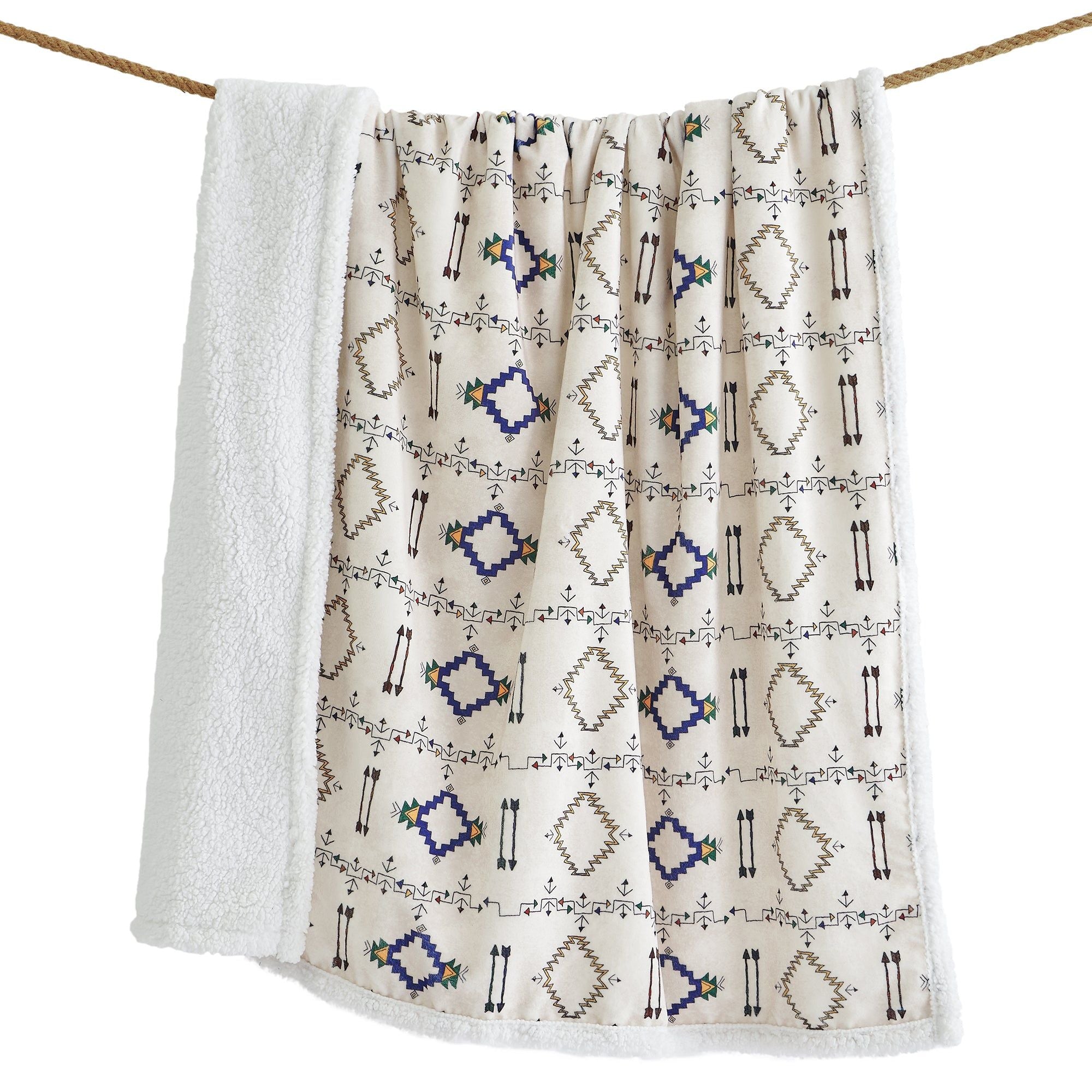 Campfire - Arrow Campfire Sherpa Throw 6 Per Carton - Multi Color