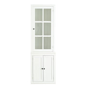 Retro Style Hutch Cabinet With Glass Door, China Cabinet For Home