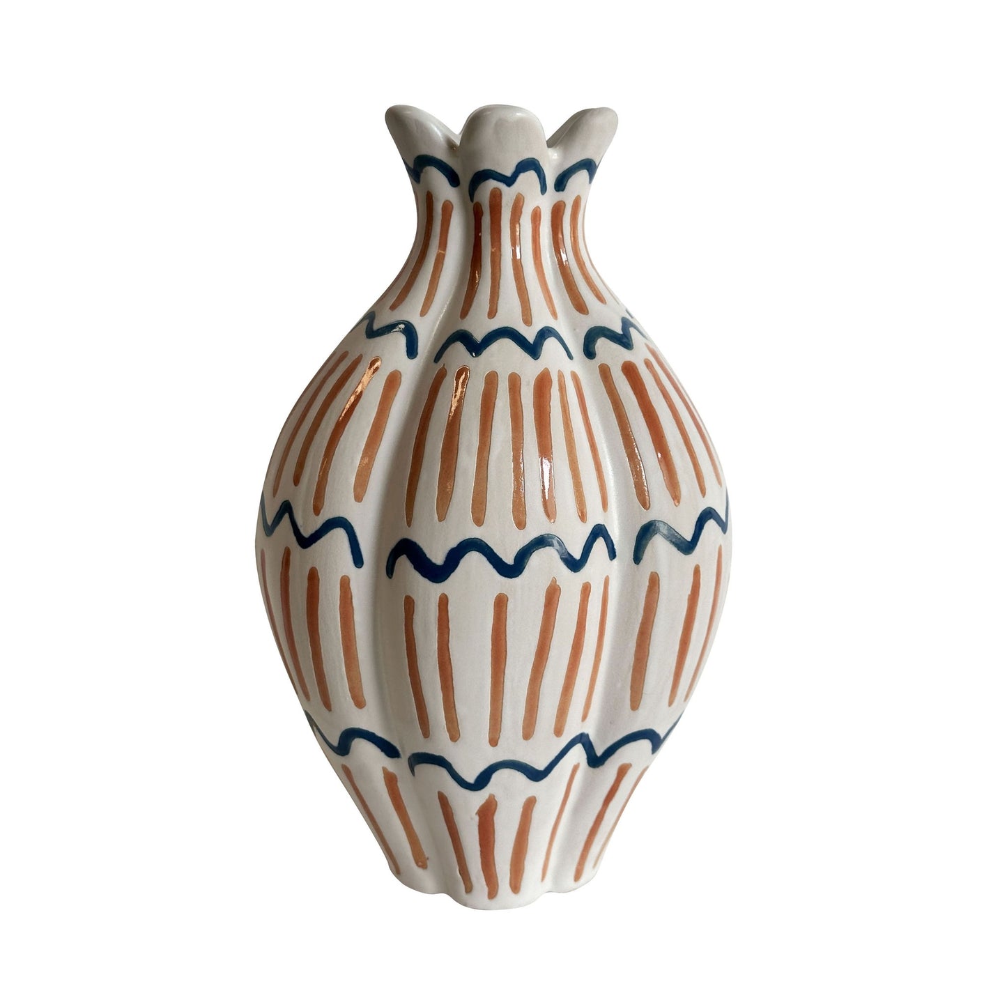 Earthenware - Roman Coral Vase - White
