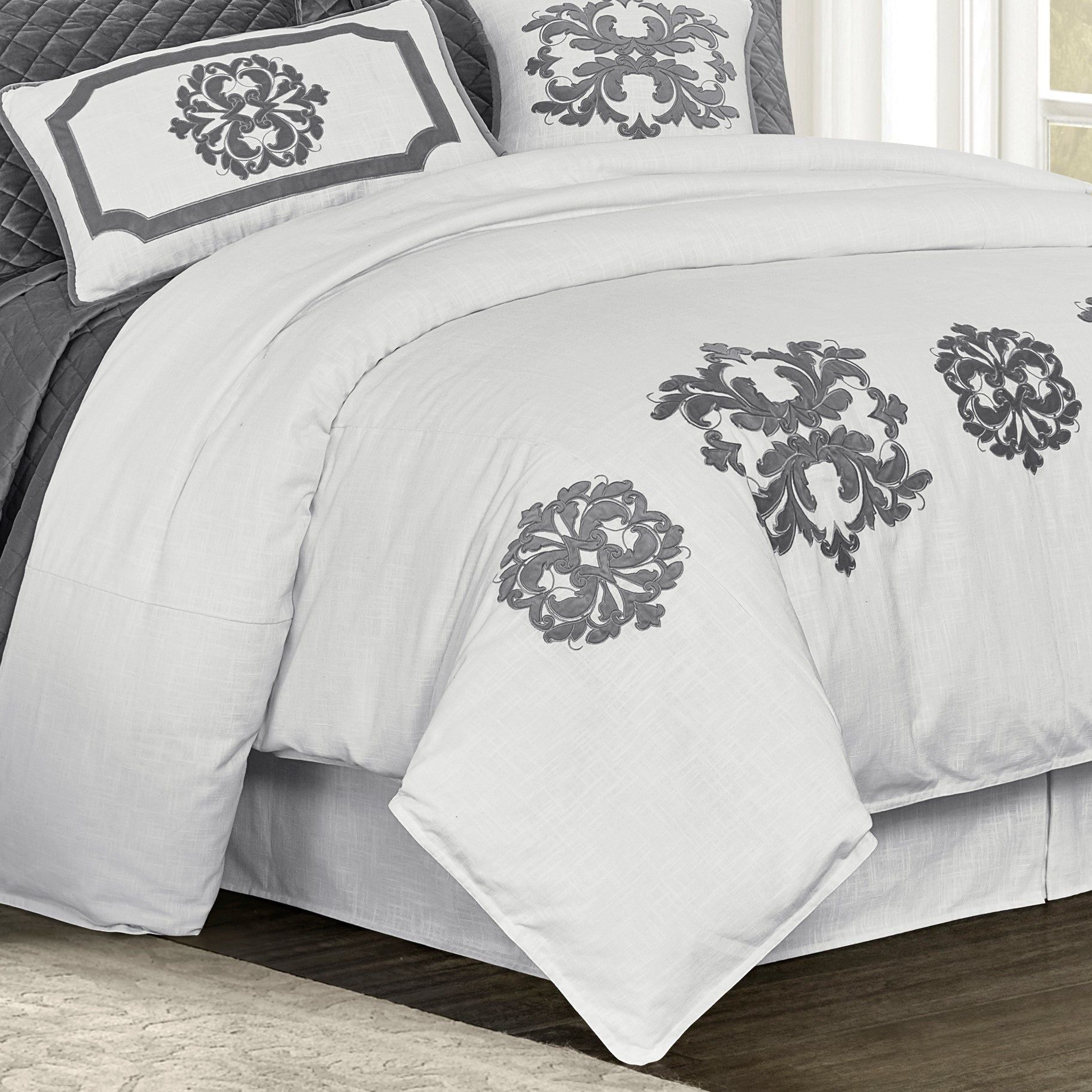 Madison - King Linen Duvet Cover - Gray