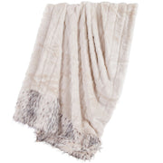 Snow Leopard - Faux Mink & Snow Leopard Oversized Throw Blanket - White