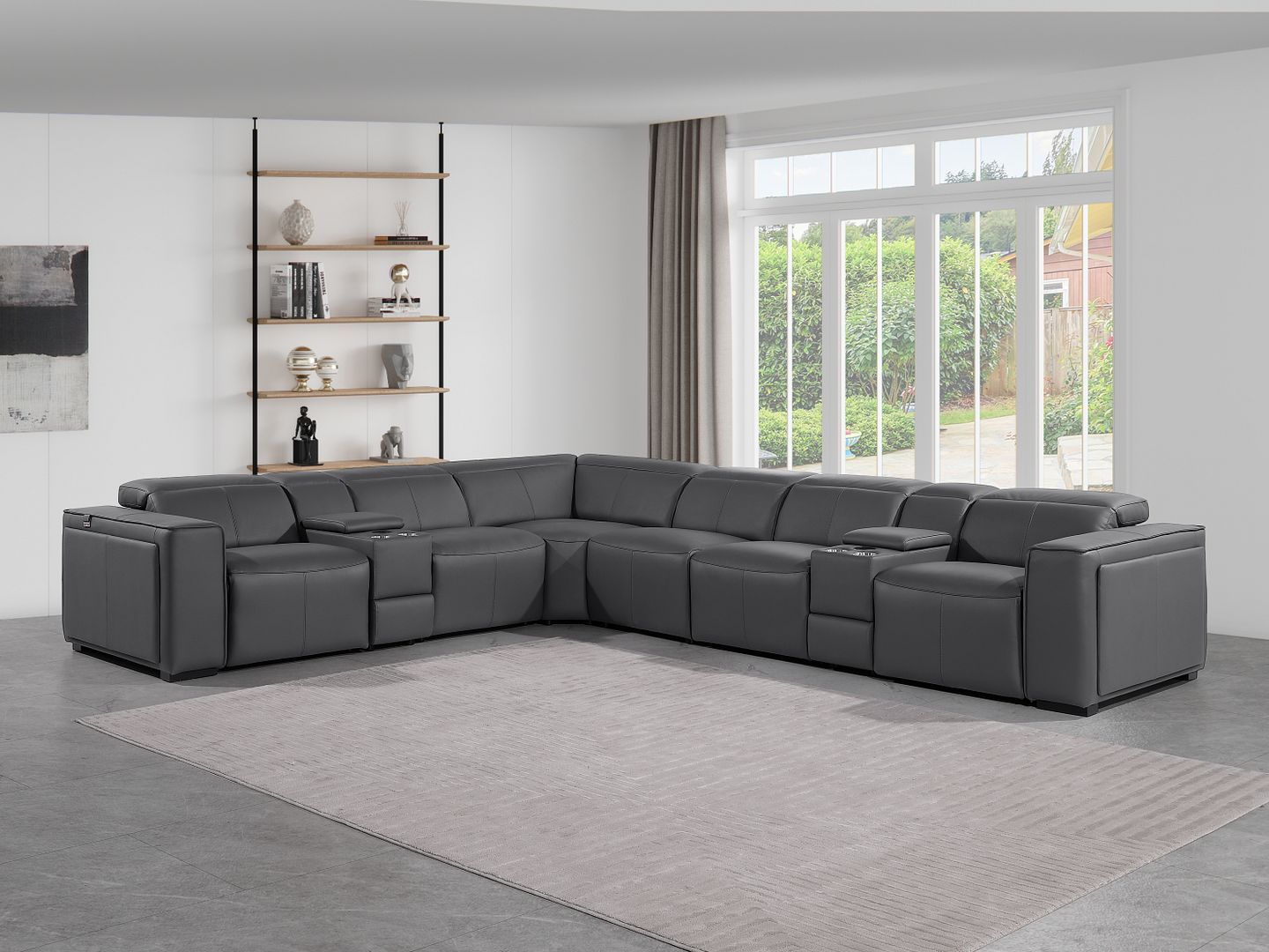 1224 - 8-Piece U-Shaped Sectional Sofa In With 4 Power Recliners & Power Headrests