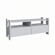 TV Stand For TVs Up To 55" With Open Shelves And 2 Drawers - White