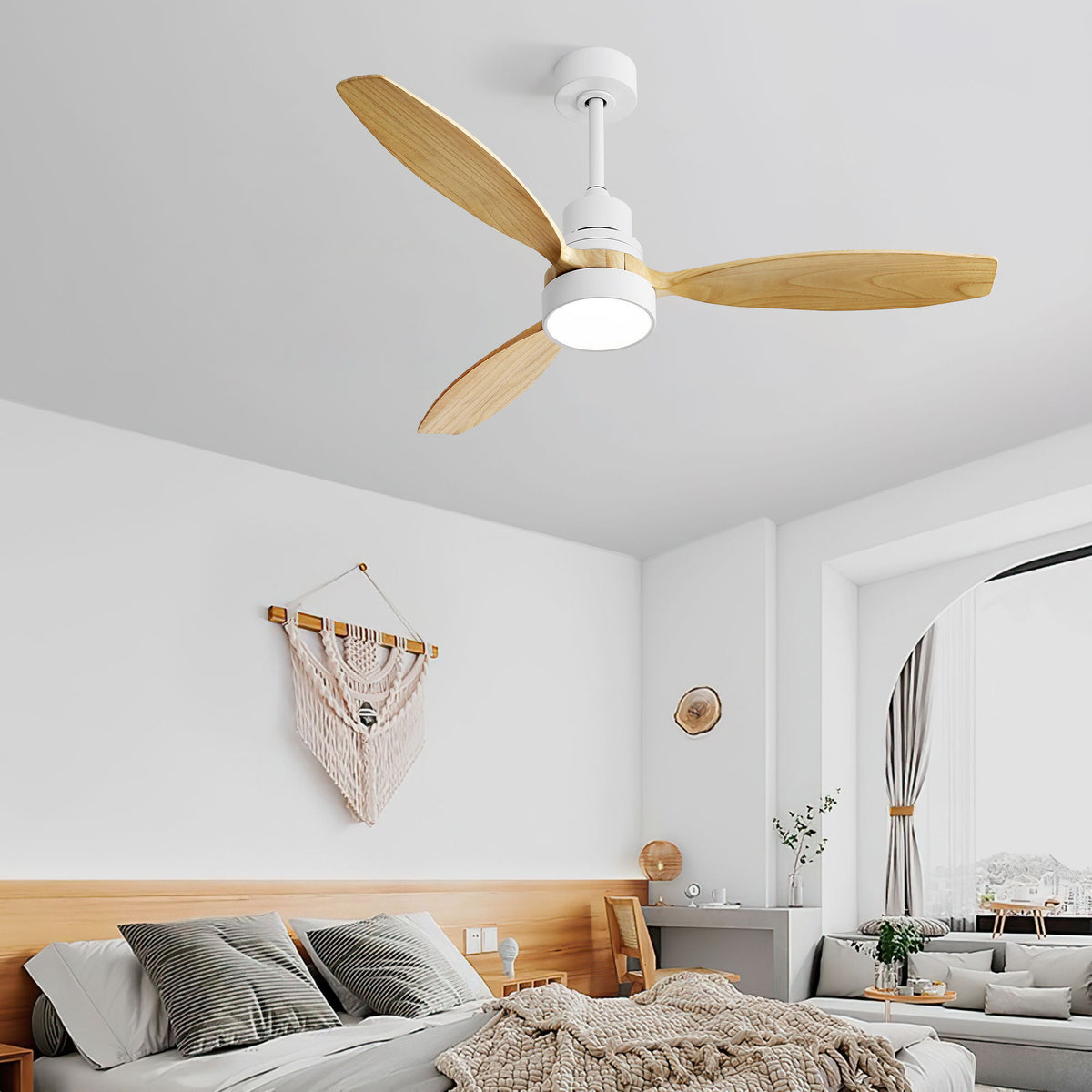 Ceiling Fan With 6 Speed Remote Control And 3Cct LED Light - White