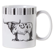 Ranch Life - Longhorn Mug (Set of 4) - Black / White