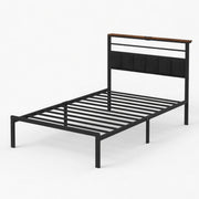 Platform Bed Frame With Charging Station & Headboard Storage