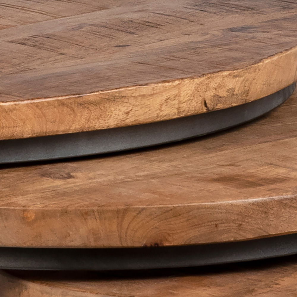 Shelby - Nesting Tables (Set of 3) - Medium Brown And Gunmetal