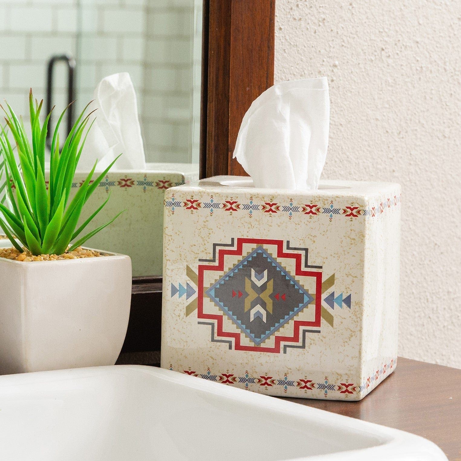 Spirit Valley - Ceramic Tissue Box Cover, 2 Per Carton - Multi Color