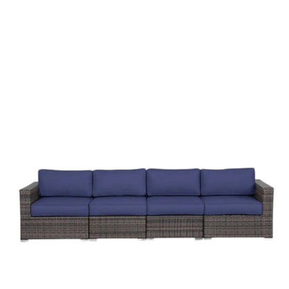 Luxurious Wicker Patio Sectional With Weather Resistant Sunbrella Cushions