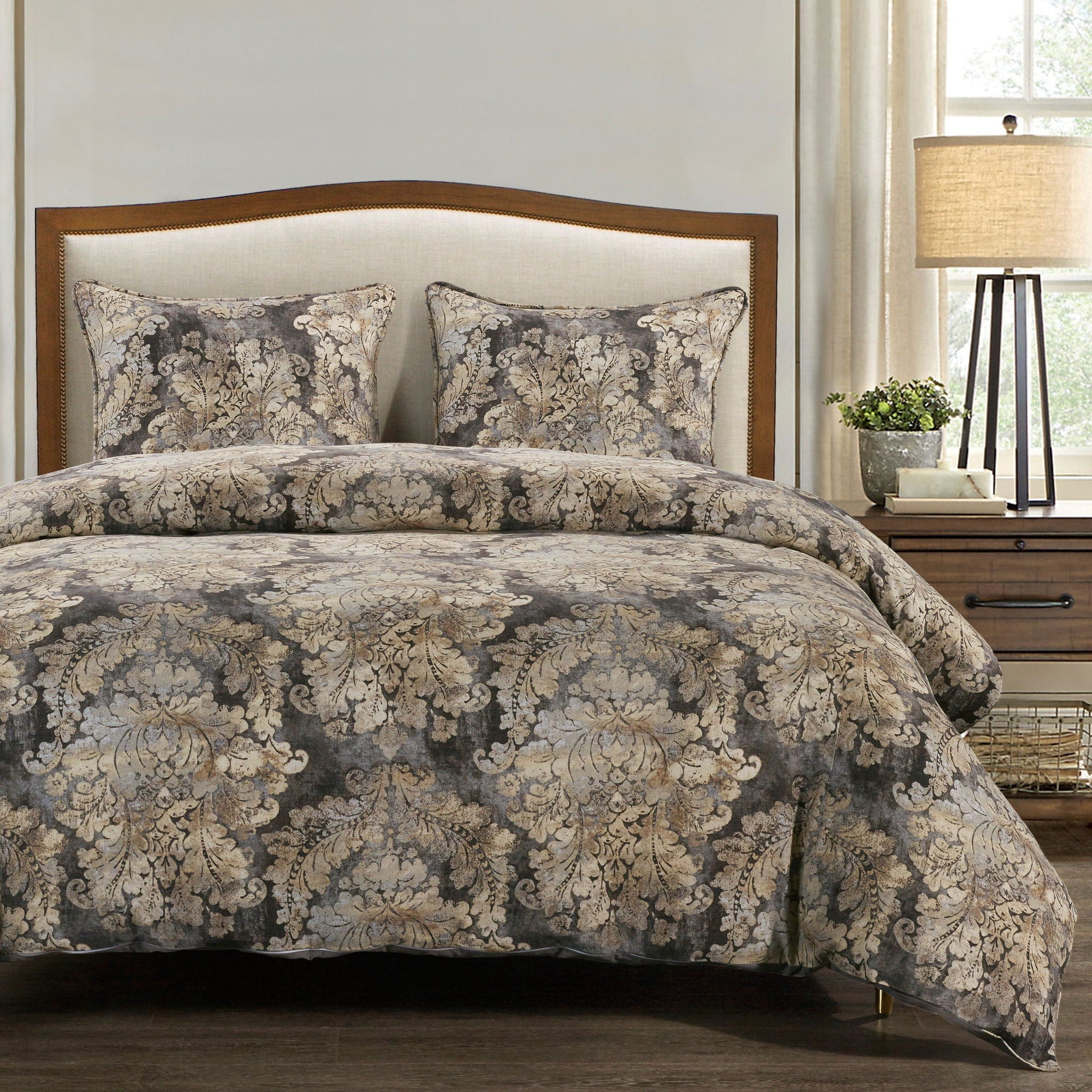 Victoria - Queen Washed Linen Comforter Set (Set of 3) - Multi Color