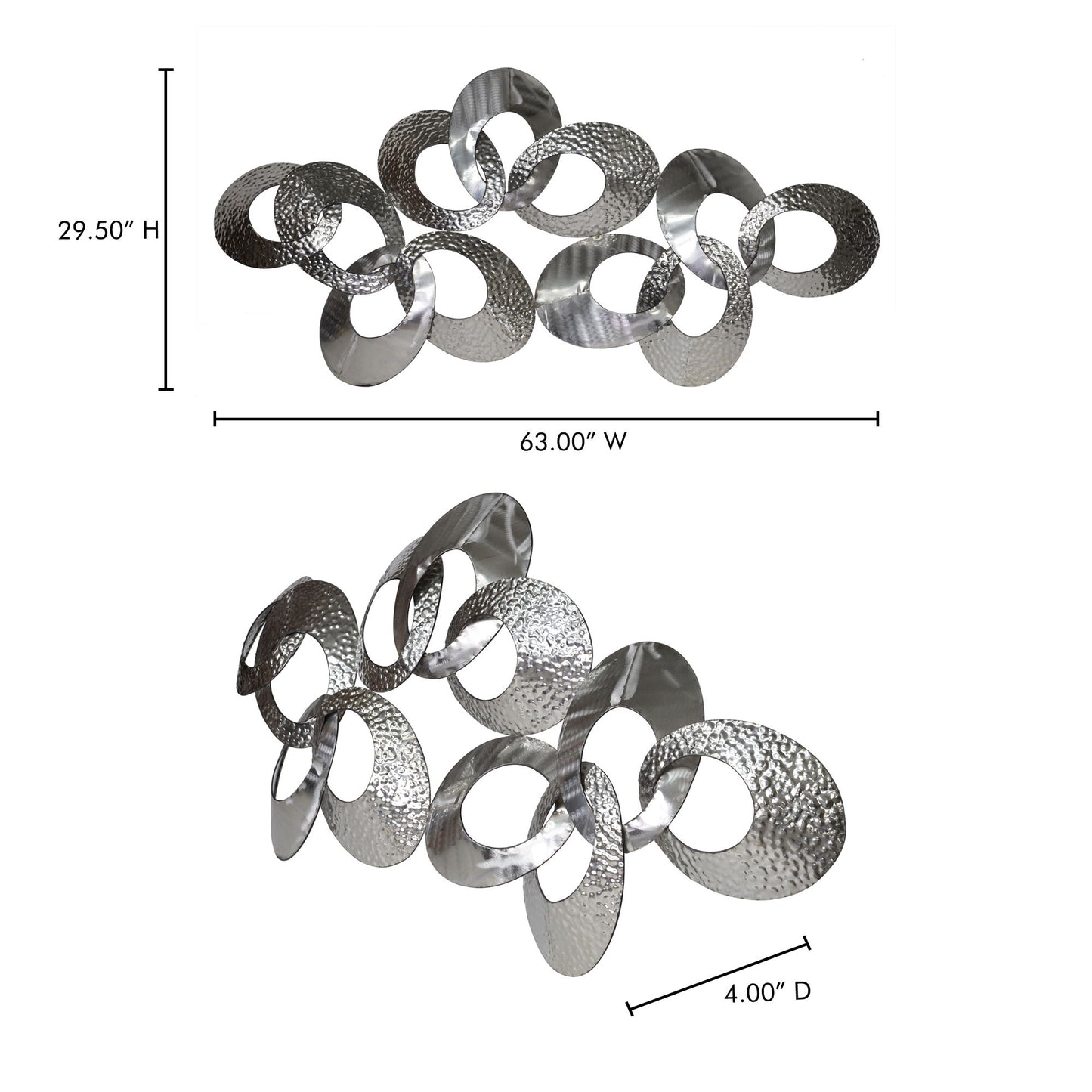 Looped Metal - Large Wall Decor - Silver