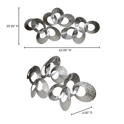 Looped Metal - Large Wall Decor - Silver