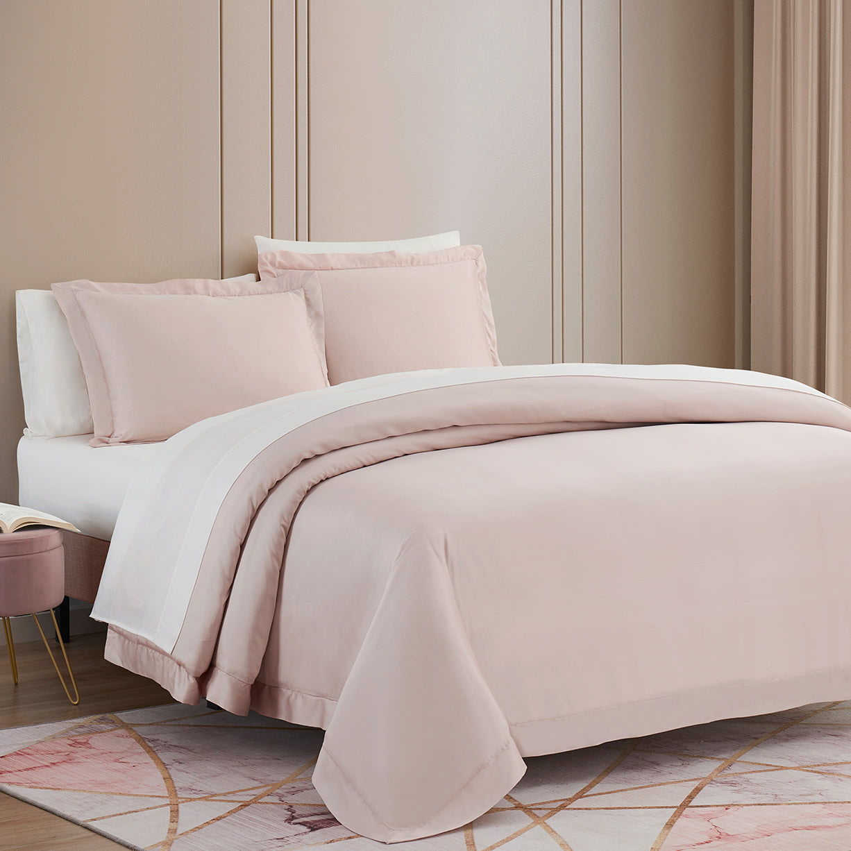 Lyocell - Queen Eucalyptus Duvet Cover Set (Set of 3) - Blush