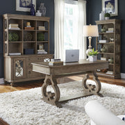 Simply Elegant - 3 Piece Home Office Set (Desk & Hutch Set) - Heathered Taupe