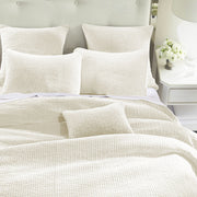 Stonewashed Cotton Velvet - King Quilt Set (Set of 3) - Vintage White