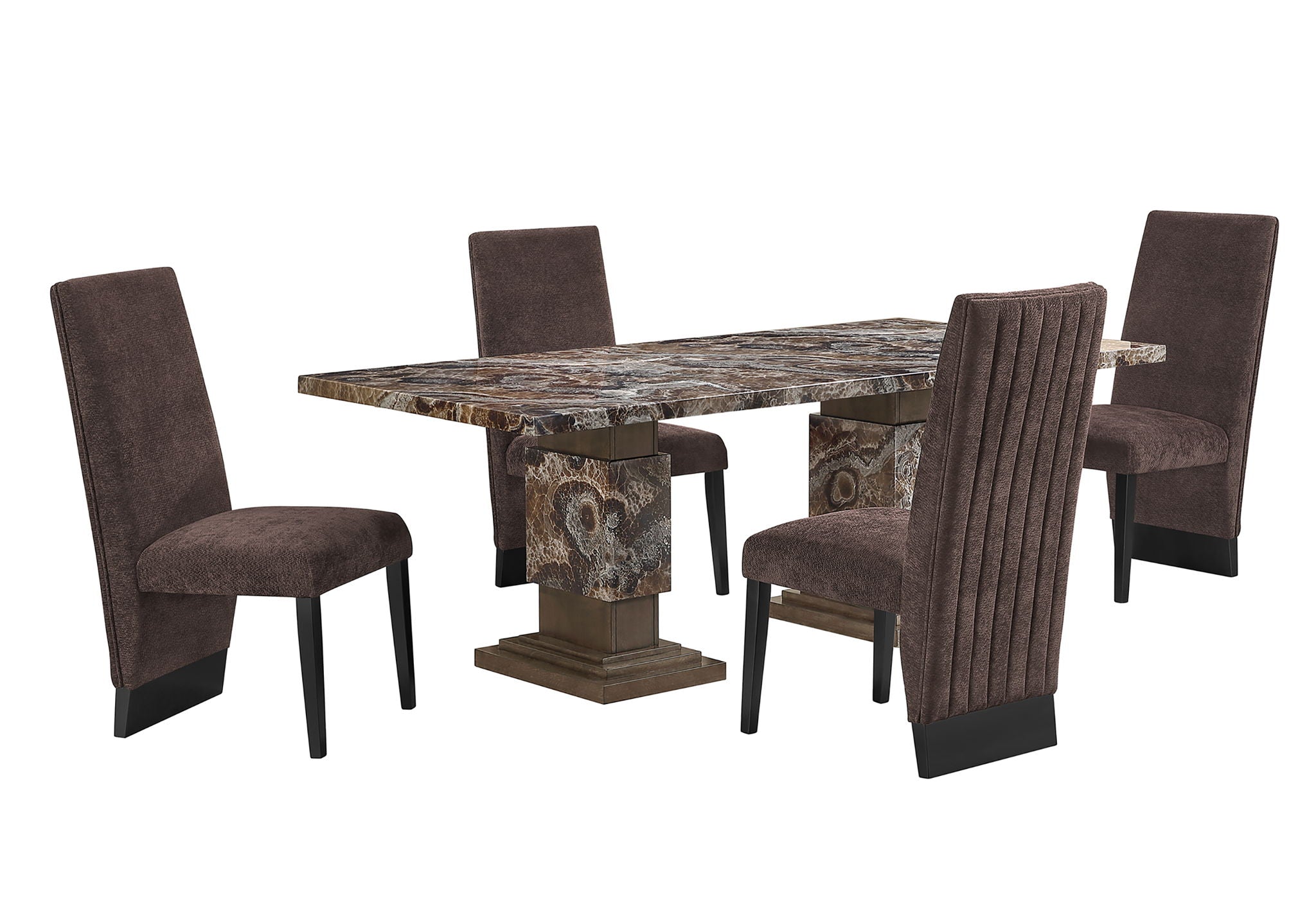 D12DT - 7 Piece Dining Room Set (Dining Table With 6 Dining Chairs) - Dark Brown