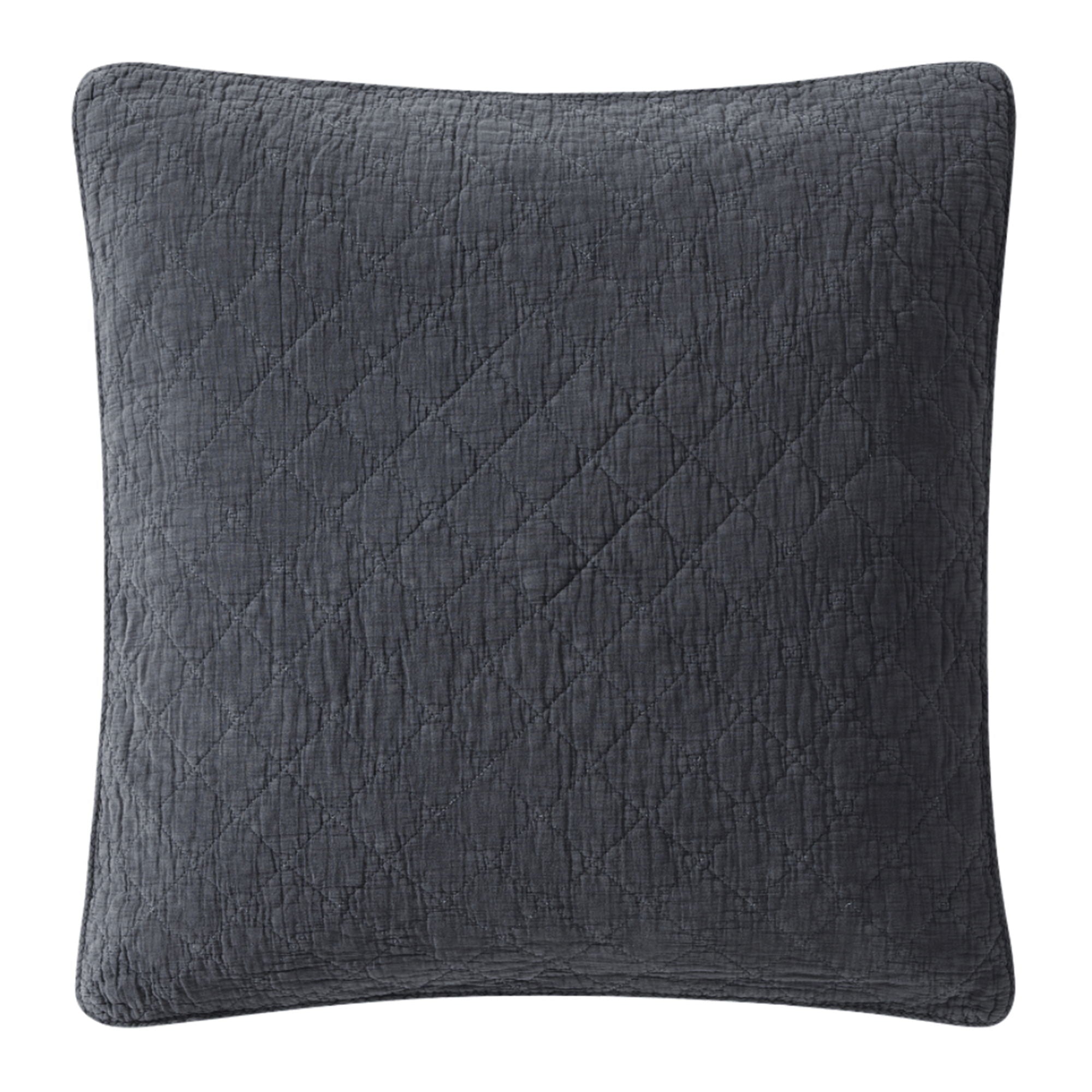 Cotton Gauze - Stonewashed Euro Sham - Charcoal