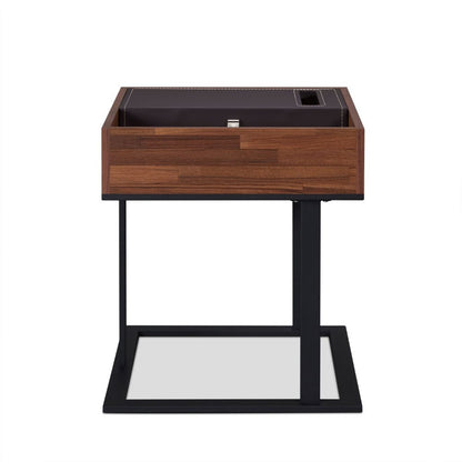 Sara II - Accent Table - Espresso Pu, Walnut & Sandy Black