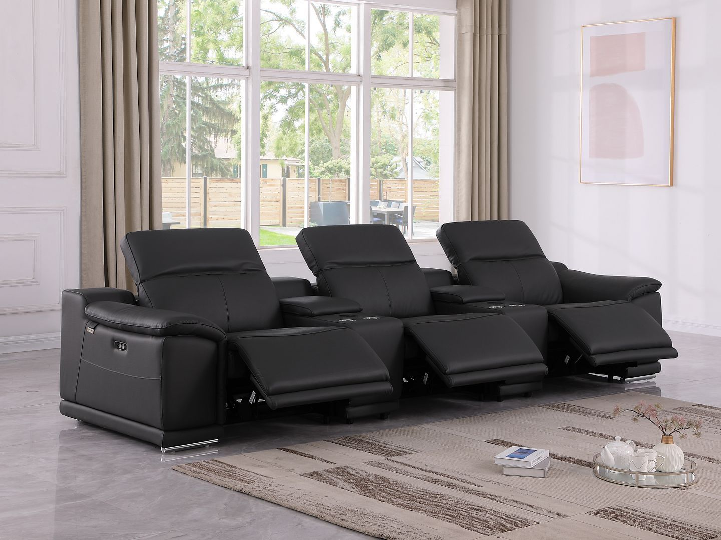 9762 - 5-Piece Modular Power Reclining Sofa And Loveseat Set With 3 Power Recliners In