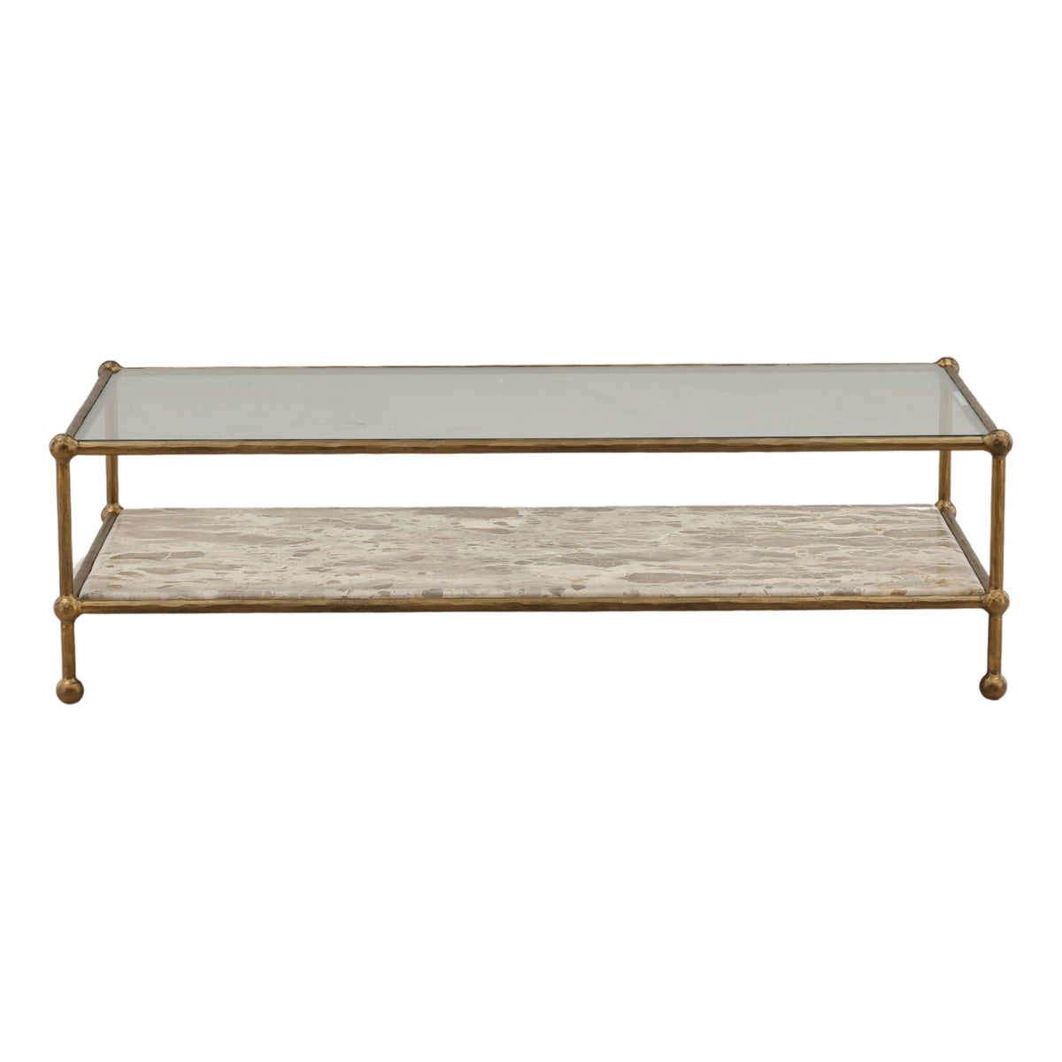 Verto - Coffee Table - Beige And Antique Brass