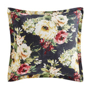 Peony - Washed Linen Flanged Euro Sham - Charcoal