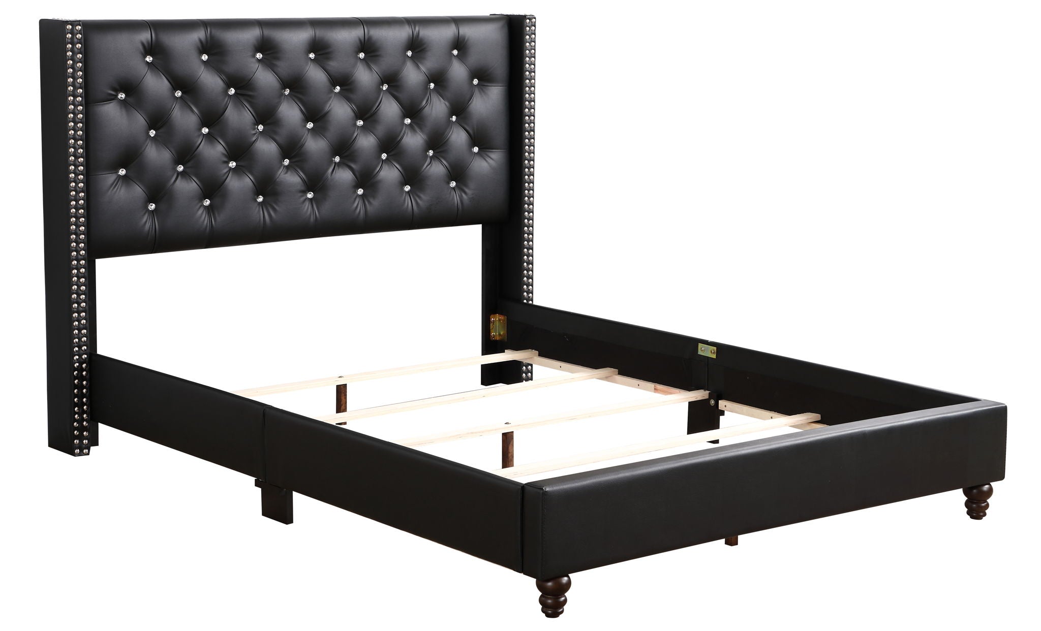 Glory Furniture - Julie - Faux Crystals Tufted Upholstered Bed