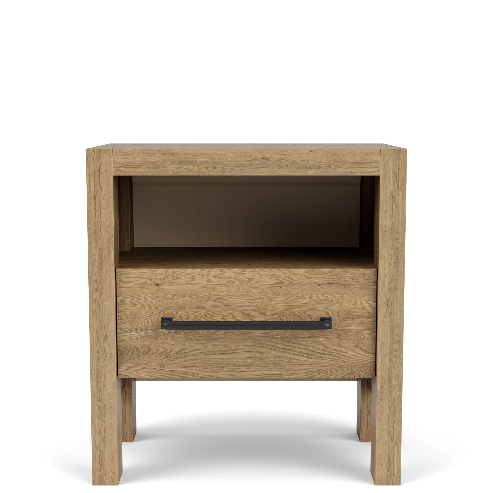 Davie - Wood One Drawer Nightstand - Light Brown