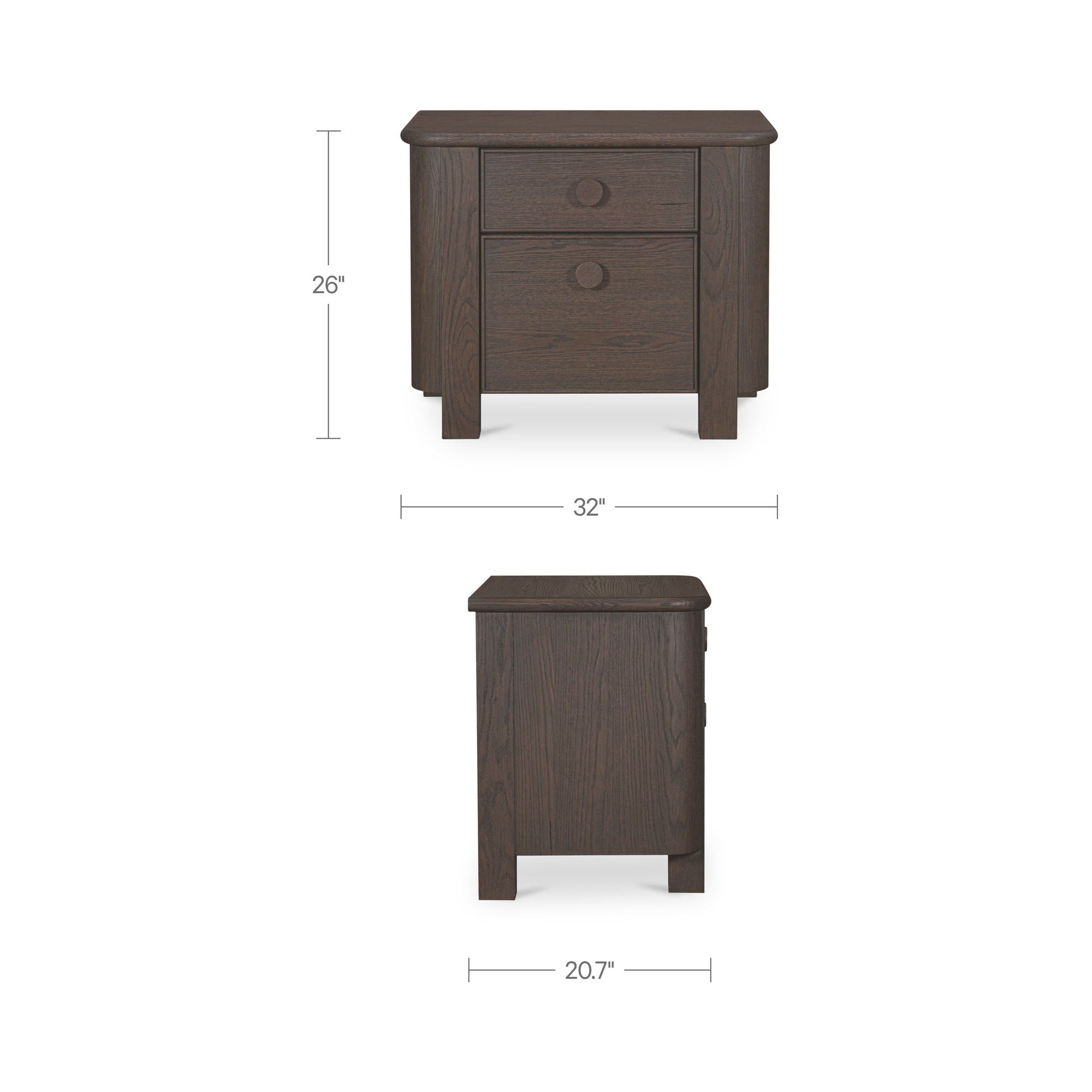 Loren - Large Nightstand - Dark Brown