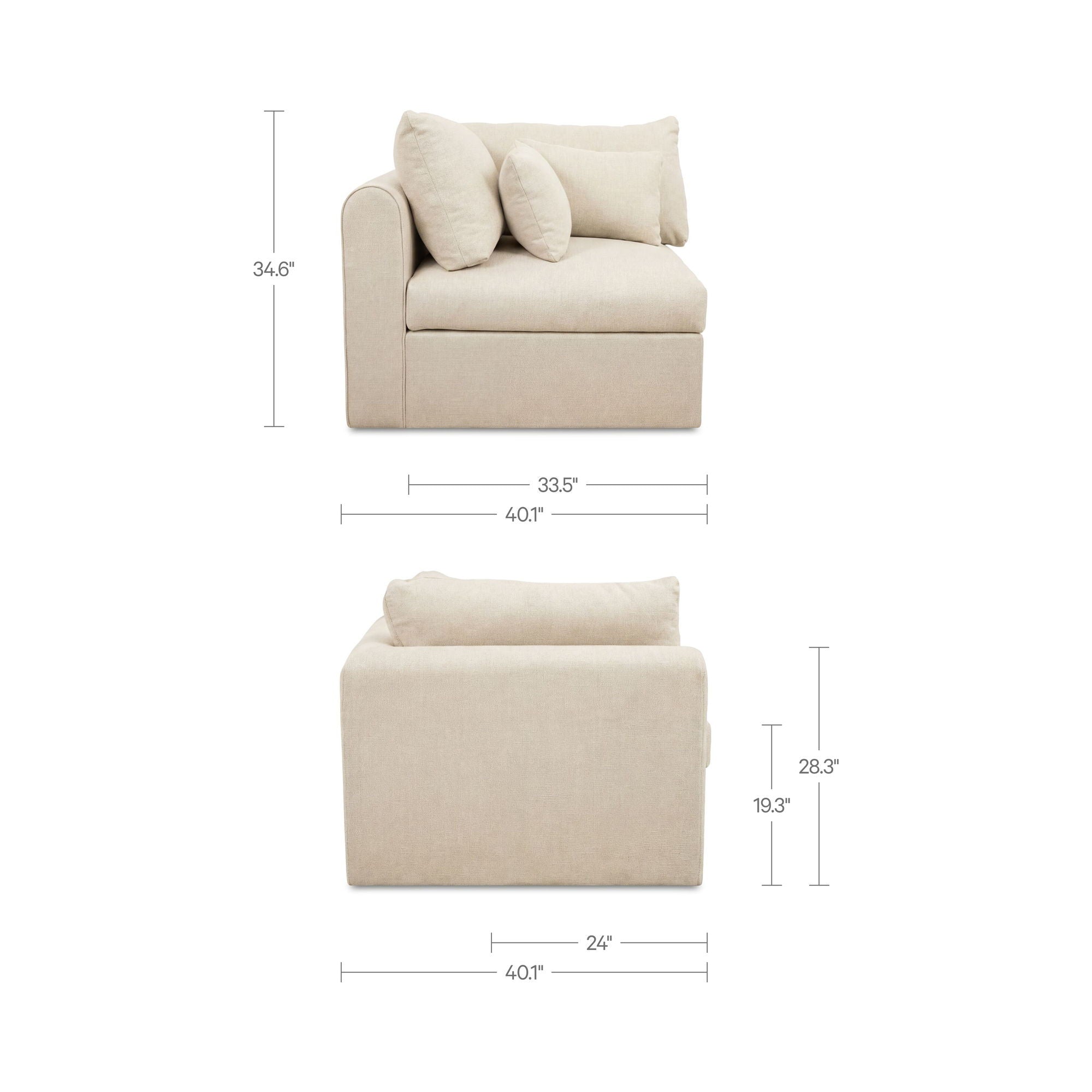Swift - Corner Chair - Light Beige
