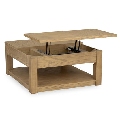 Ellison - Lift Top Cocktail Table With Casters - Desert Oak