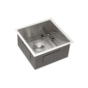 13" Undermount Stainless Steel Kitchen Sink 16 Gauge 9" Deep Single Bowl Basin - Brushed Nickel