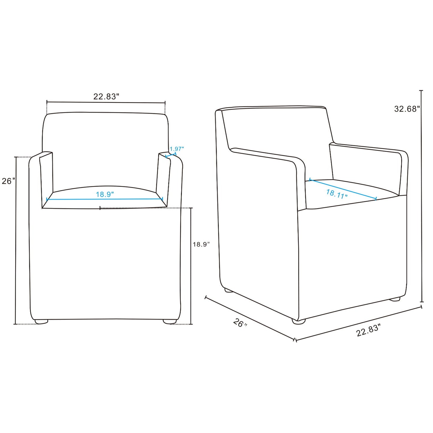 Anna - Square Armchair
