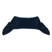 Stella - Faux Silk Velvet Long Ruffled Pillow - Midnight Blue