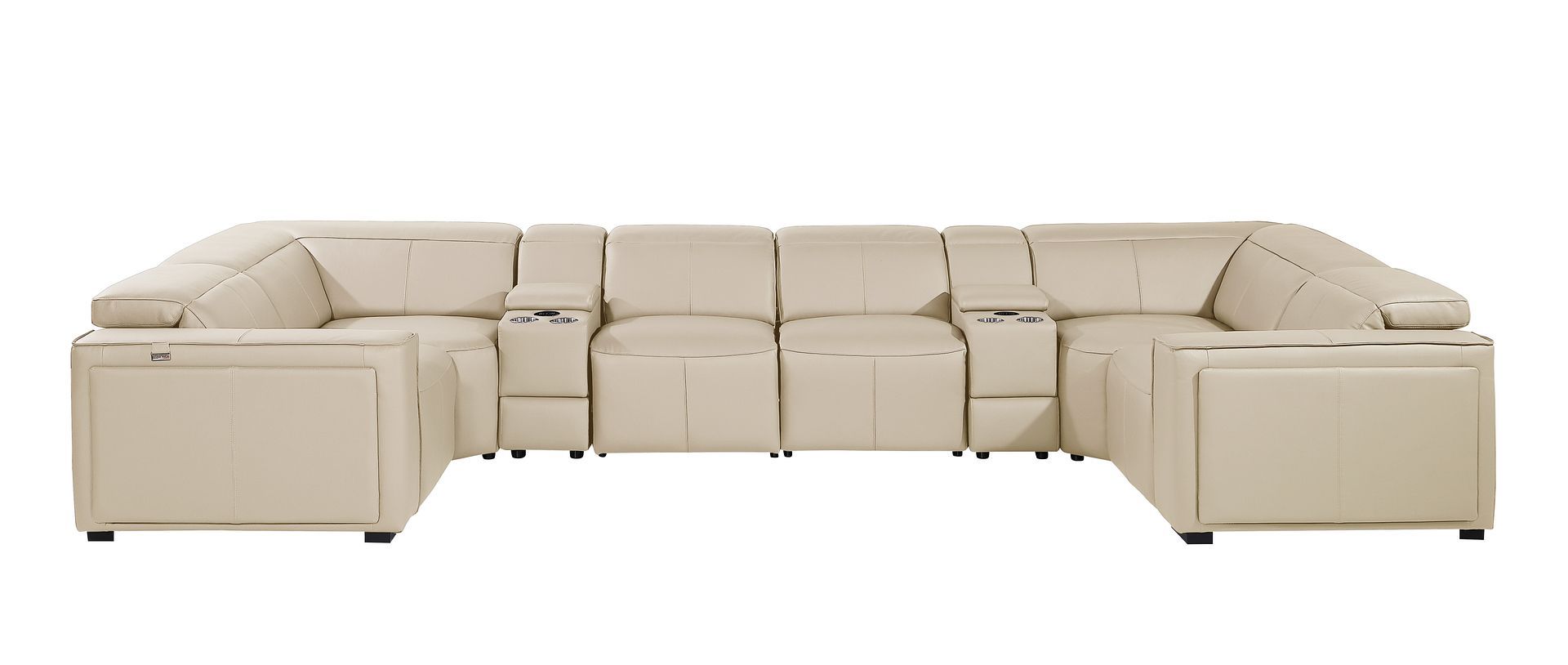 1224 - 8-Piece U-Shaped Sectional Sofa In With 2 Power Recliners & Power Headrests