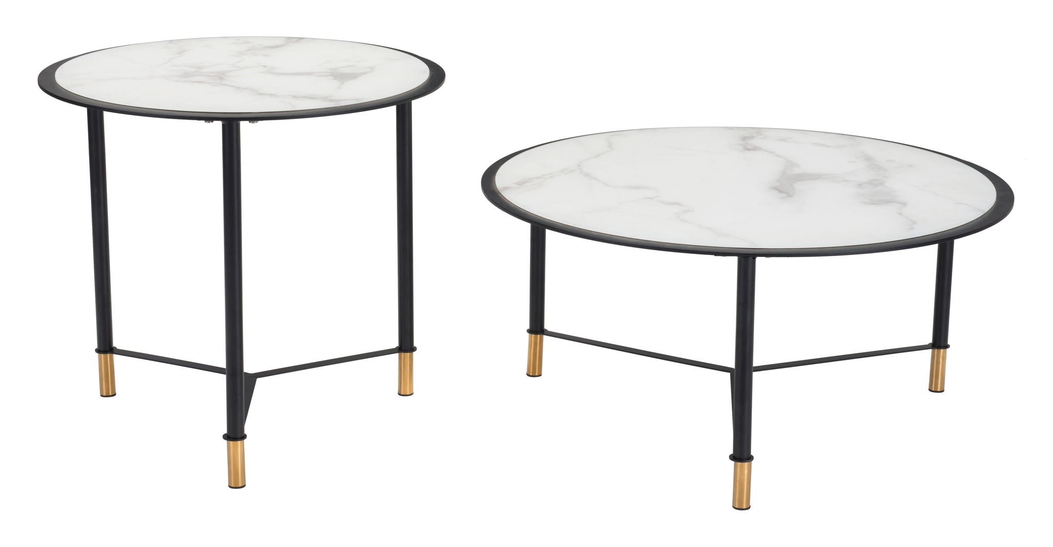 Davis - Coffee Tables (Set of 2) - White / Black